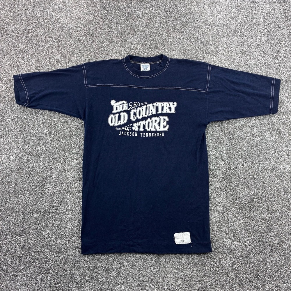 Vintage‎ 80s The Old Country Store Shirt Mens XL Navy Blue Cotton Blend USA